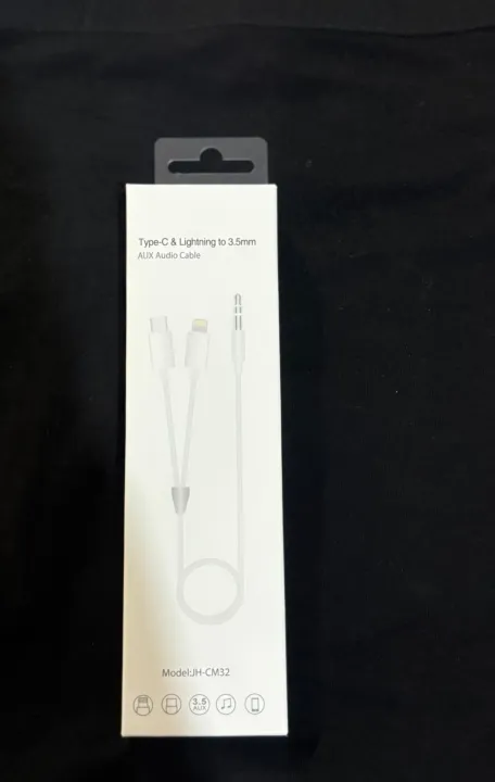 1M Type-C (USB-C) & Lightning to 3.5mm AUX Audio Jack Converter Cable Compatible with iPhone 15/14/13/12/11, iPad Pro/Air/Mini, Android - High-Quality Audio Converter - 24K Gold-Plated Connectors - Speakers, Car Stereos, Headsets, Home Audio Systems