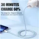 Felectrico USB-C to USB C -1m - Fast Charging and Data Sync Cable for Apple Devices, Samsung Phones, Red Phones, Google Pixel Phones and Other Android C Type Charging Phones - White (Boost Charge Type C to Type C Cable for iPhone, iPad, AirPods, Andriod)