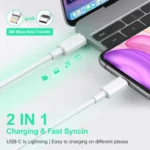 Felectrico USB-C to Lightning Cable -1m - Fast Charging and Data Sync Apple Cable for Apple iPhones , Apple Airpods, Apple iPads - White (Boost Charge Lightning to Type C Cable for iPhone, iPad, AirPods)- PD 20W Fast Charging iPhone Cable