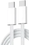 Felectrico USB-C to USB C -1m - Fast Charging and Data Sync Cable for Apple Devices, Samsung Phones, Red Phones, Google Pixel Phones and Other Android C Type Charging Phones - White (Boost Charge Type C to Type C Cable for iPhone, iPad, AirPods, Andriod)