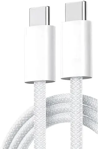 Felectrico USB-C to USB C -1m - Fast Charging and Data Sync Cable for Apple Devices, Samsung Phones, Red Phones, Google Pixel Phones and Other Android C Type Charging Phones - White (Boost Charge Type C to Type C Cable for iPhone, iPad, AirPods, Andriod)